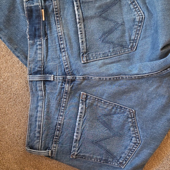 MOTHER Superior Blue Flare WIDE leg  Jeans Womens 27 Ditcher Roller Zip Skimp - Picture 4 of 16